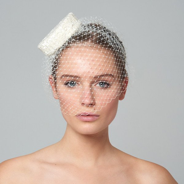 Michel Millinery Vintage Lace Mini Pillbox Hat