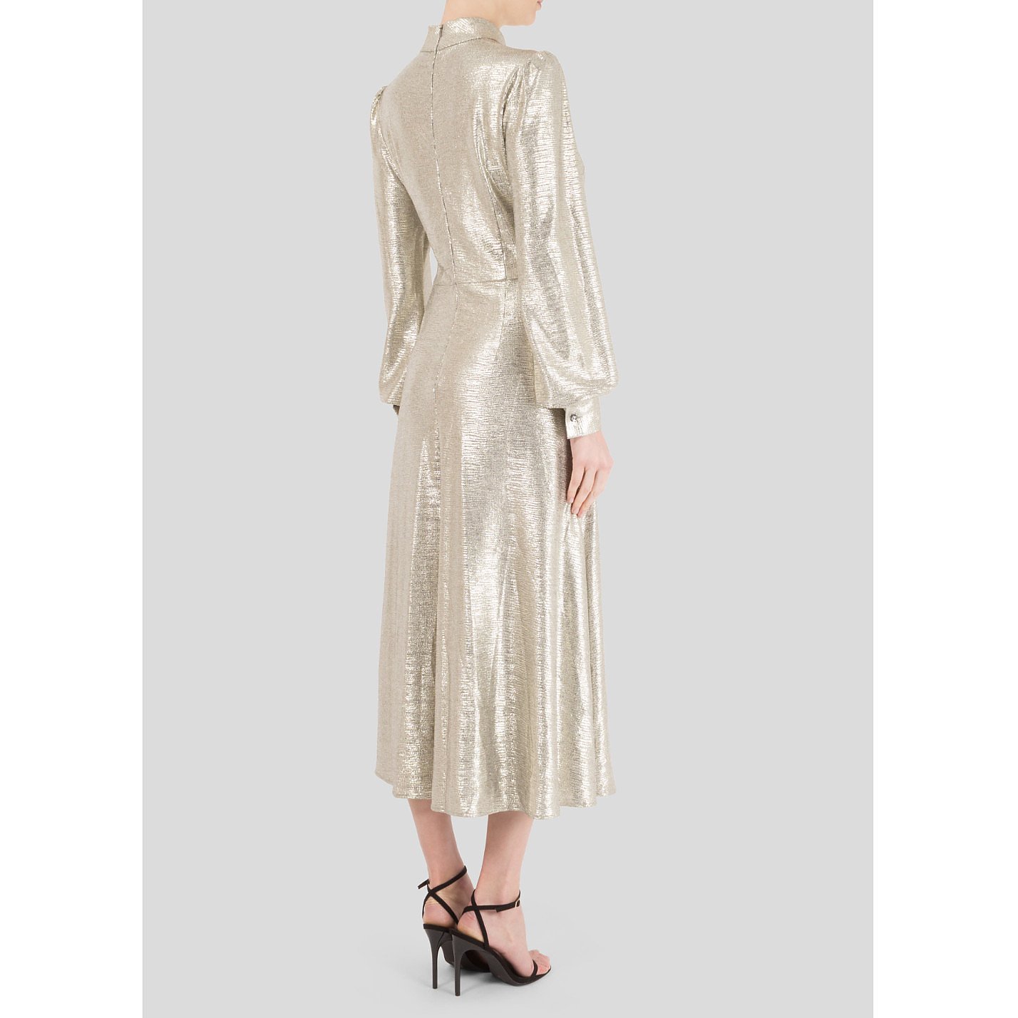 GOAT Goldfinch Foiled-Jersey Midi Dress