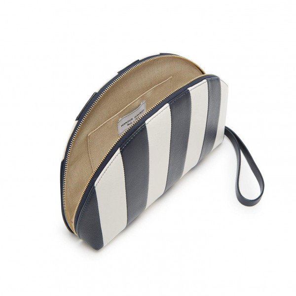 Mansur Gavriel Mini Moon Striped Leather Clutch