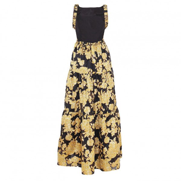 True Decadence Lorna Jacquard Floral Backless Maxi Dress