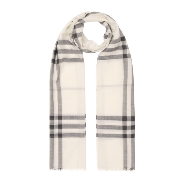 Burberry Lightweight Check Wool Silk Scarf
