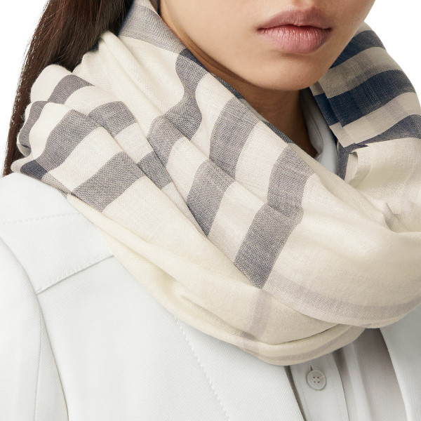 Burberry Lightweight Check Wool Silk Scarf