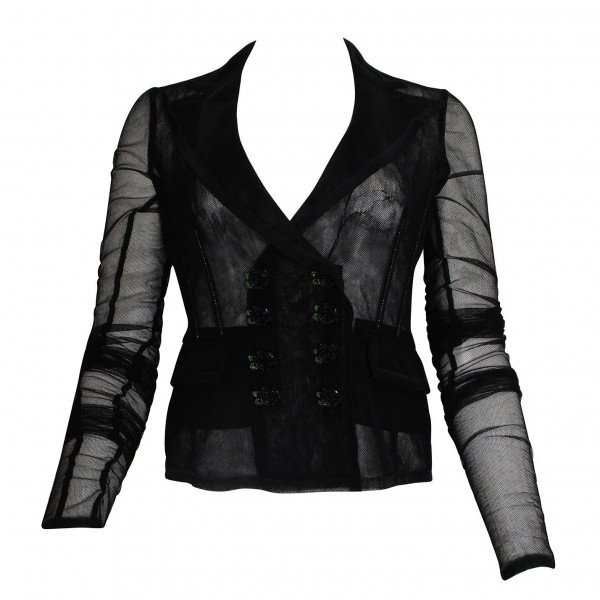 DOLCE & GABBANA Sheer Blazer With Rose Buttons