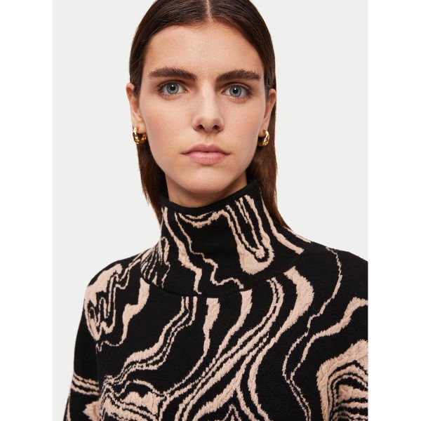 Jigsaw Rock Swirl Turtle Neck Jumper