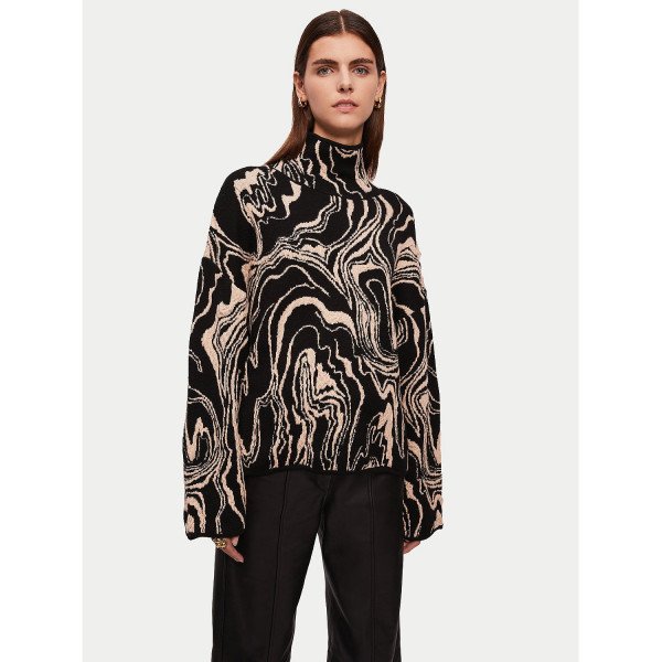 Jigsaw Rock Swirl Turtle Neck Jumper