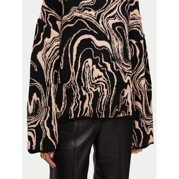 Jigsaw Rock Swirl Turtle Neck Jumper