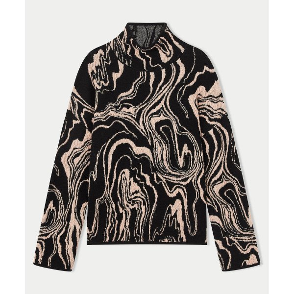 Jigsaw Rock Swirl Turtle Neck Jumper