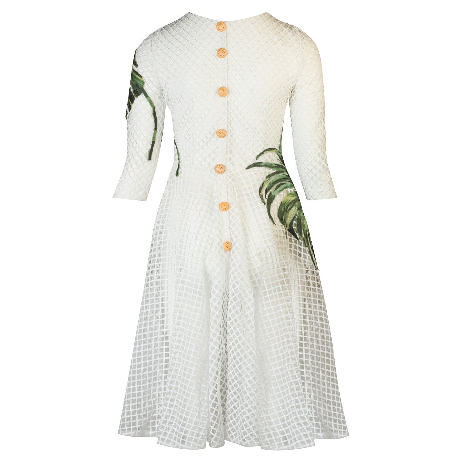Rent Buy DOLCE & GABBANA Banana Leaf-Embellished Mesh Dress | MY WARDROBE HQ