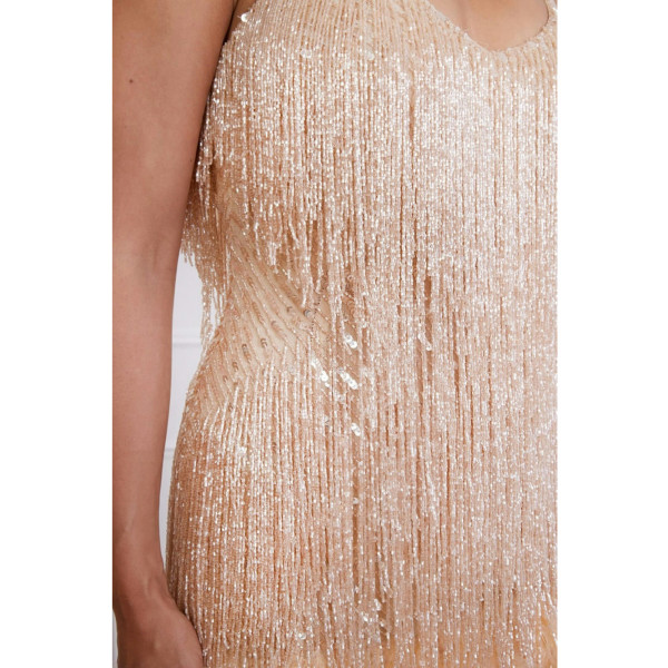 Nadine Merabi Lottie Champagne Dress