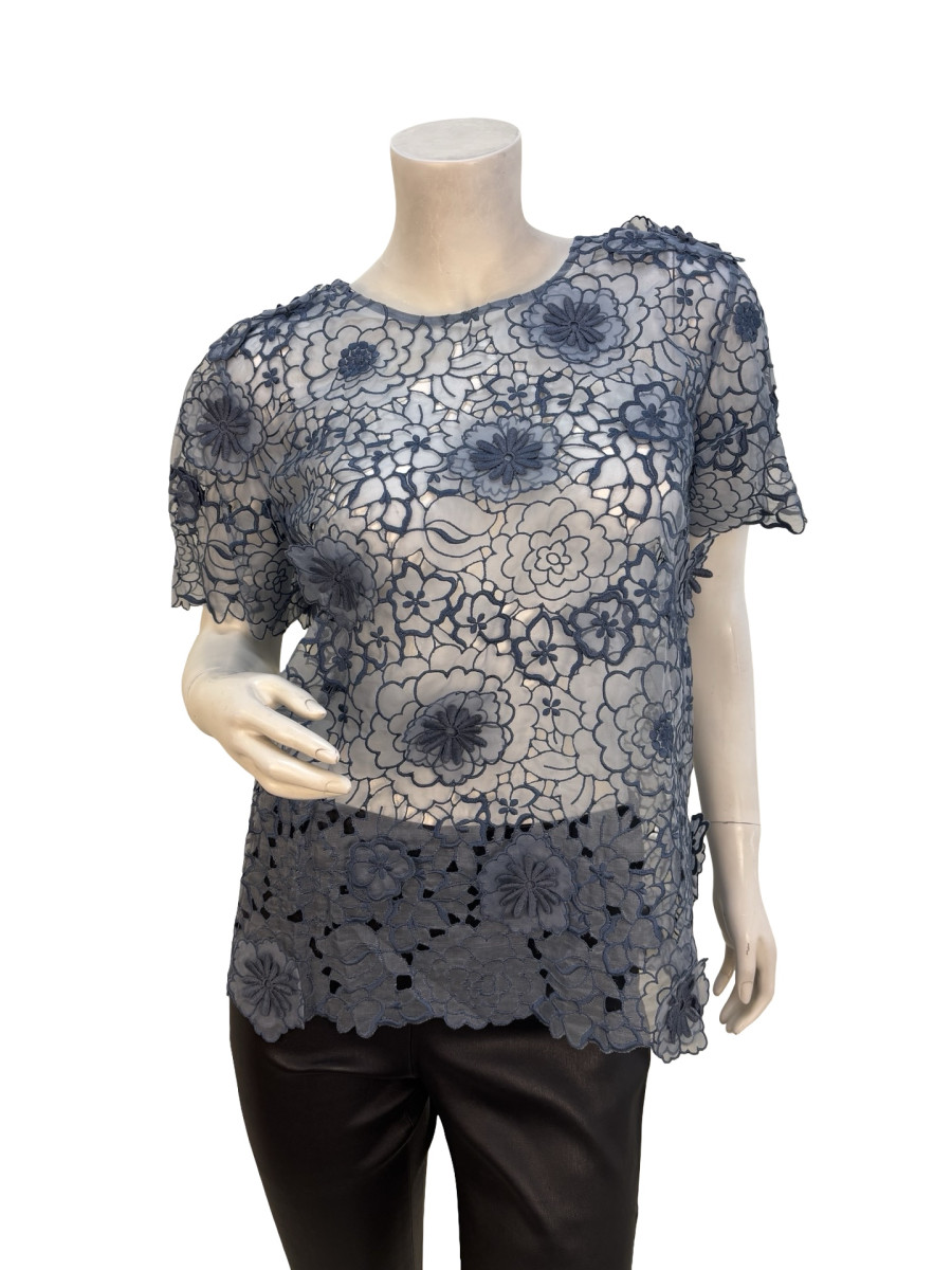 Stella McCartney Floral Lace Short Sleeve Top