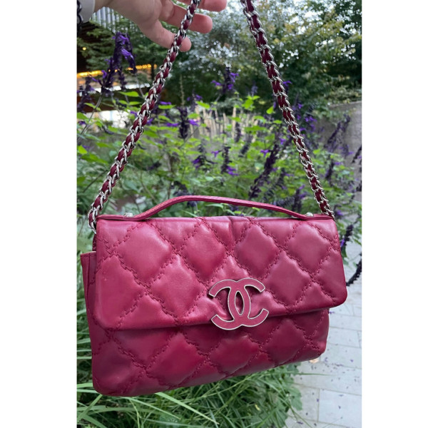 CHANEL Double Stitch Hamptons Mini Flap