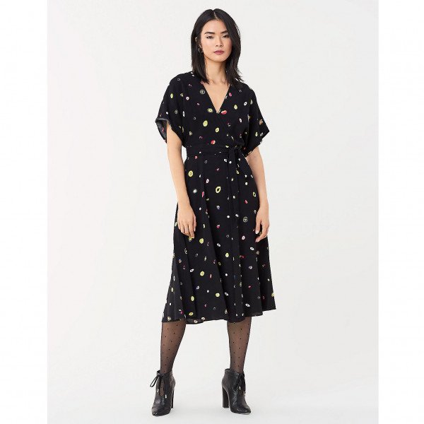 Diane von Furstenberg Kelsey Crepe Midi Wrap Dress