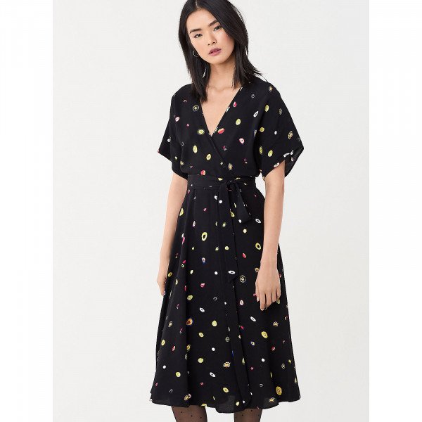 Diane von Furstenberg Kelsey Crepe Midi Wrap Dress
