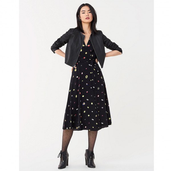 Diane von Furstenberg Kelsey Crepe Midi Wrap Dress