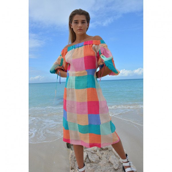 Paper London Orchid Off-The-Shoulder Dress