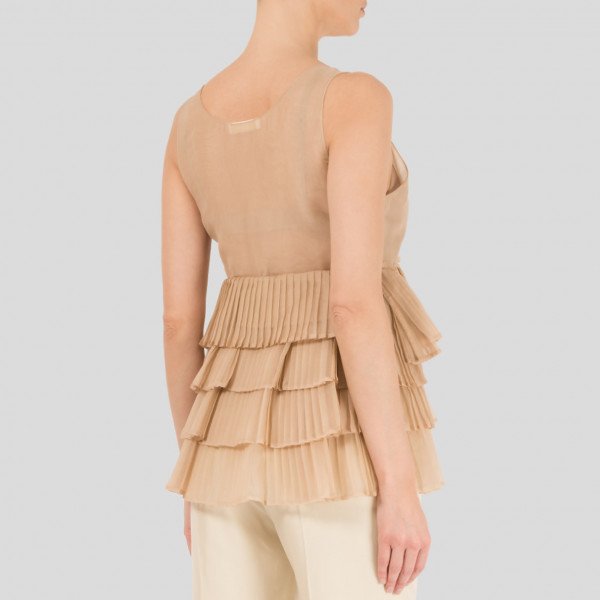 Chloé Sleeveless Semi-Sheer Ruffle Top