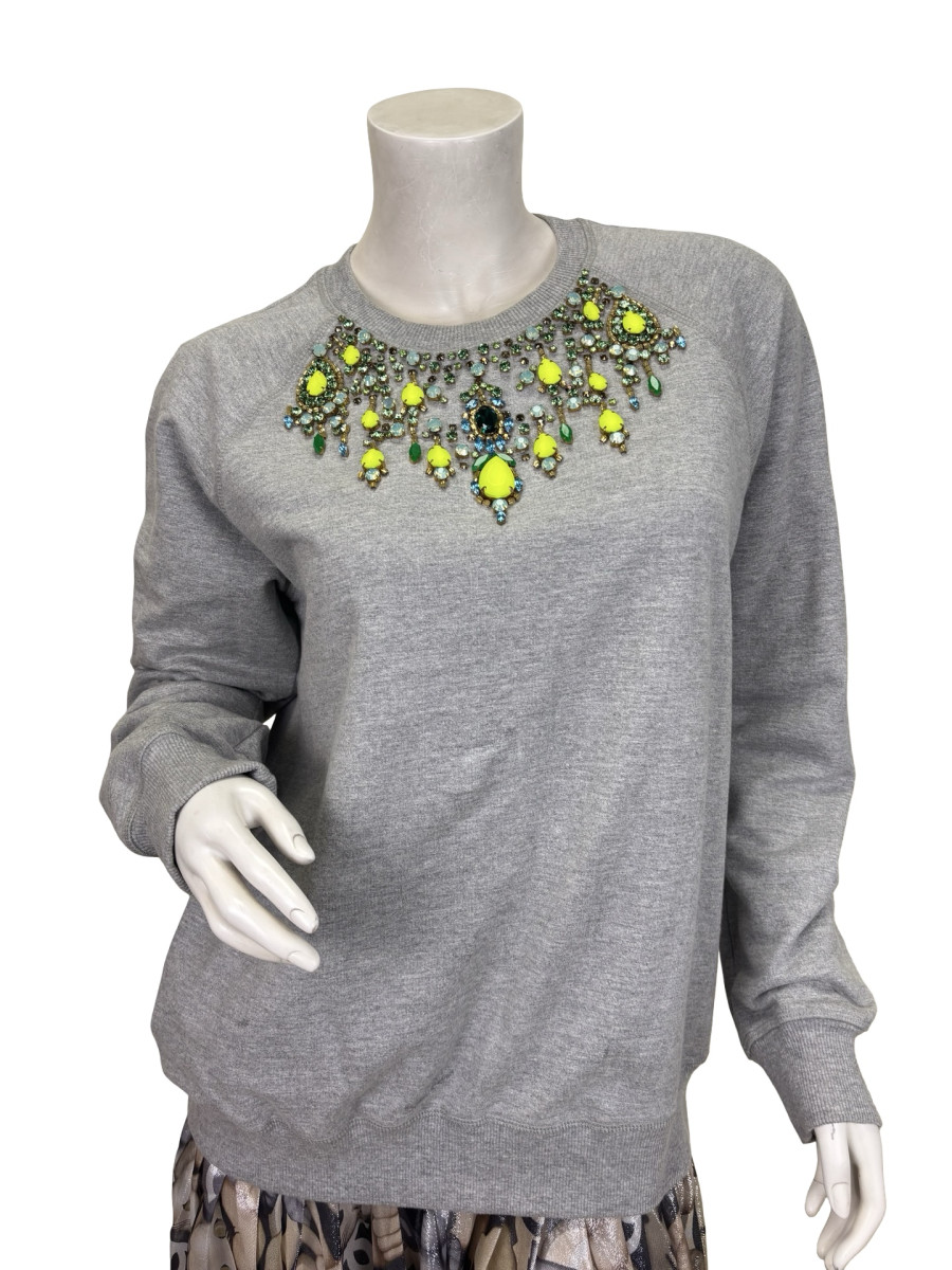 Matthew Williamson Grey Jewelled Sweatshirt