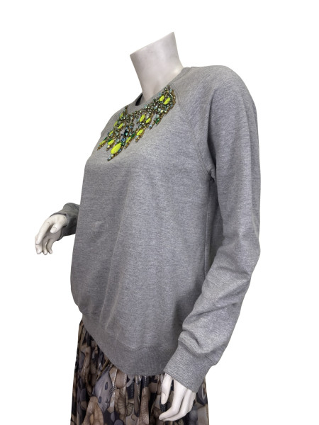 Matthew Williamson Grey Jewelled Sweatshirt