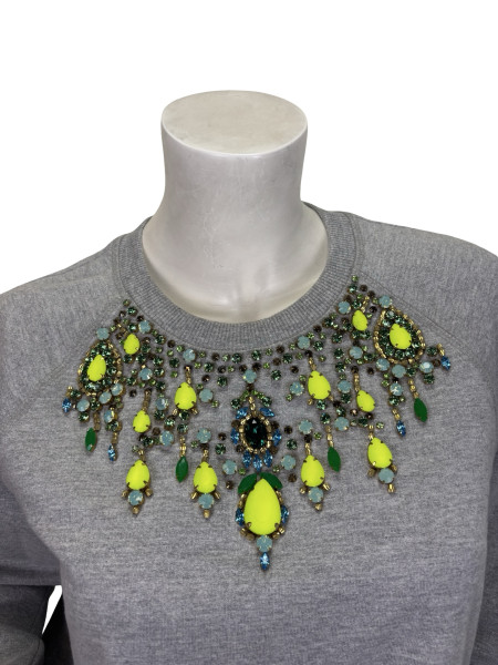Matthew Williamson Grey Jewelled Sweatshirt