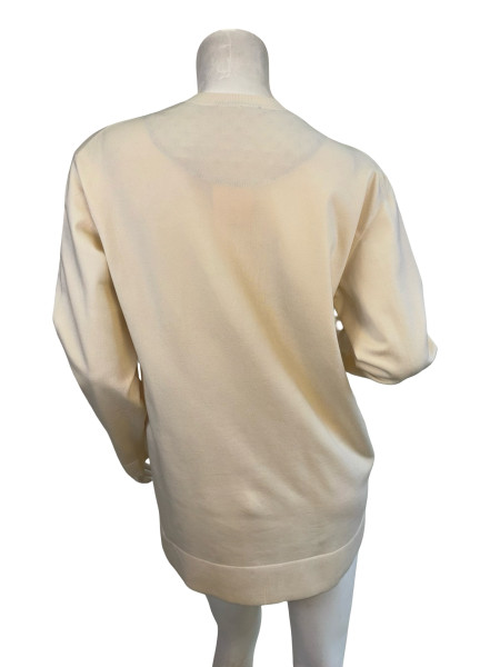 Louis Vuitton Cream Knit Zip Detail Jumper