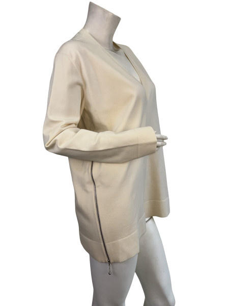 Louis Vuitton Cream Knit Zip Detail Jumper