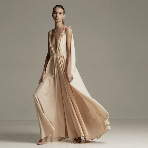Rent Buy Kalita Clemence Peachskin Maxi Dress | MY WARDROBE HQ