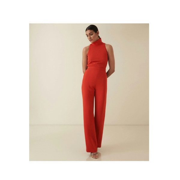 Rent Buy Reiss Tomato Red Dori Jumpsuit MY WARDROBE HQ