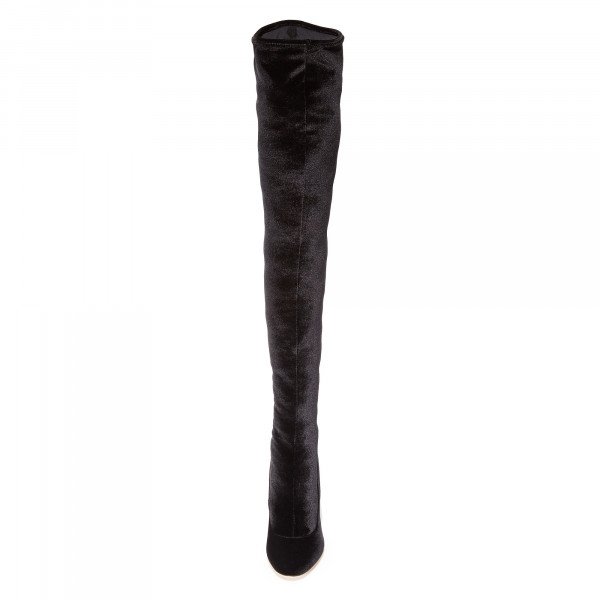 Sergio Rossi Virginia Velvet Over The Knee Boots