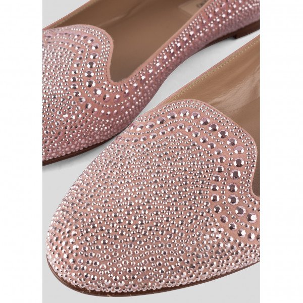 Valentino Embellished Suede Loafers