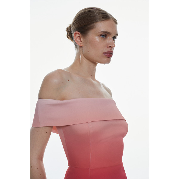 Karen Millen Italian Signature Stretch Ombre Bardot Midi Dress