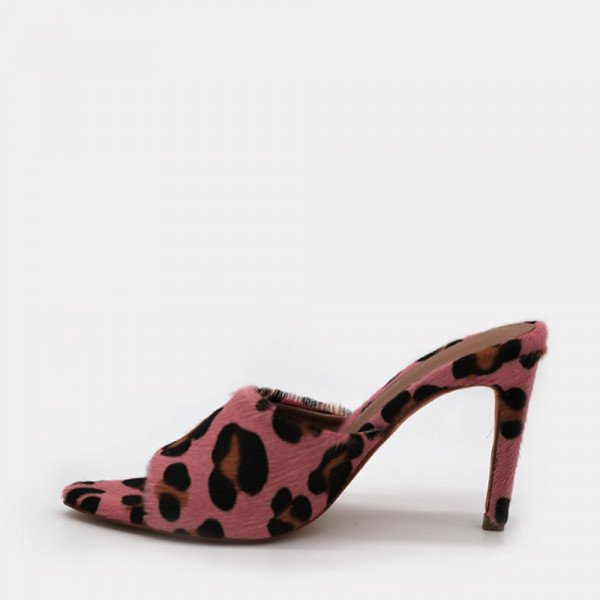 Blondish Horsy Leopard Mules