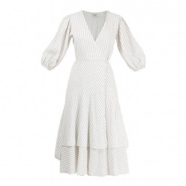 Rent Buy Ganni Wilkie Pinstripe Dress MY WARDROBE HQ