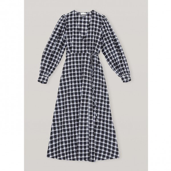 Seersucker wrap dress sales