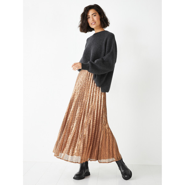 Rent Buy Hush Clio Metallic Pleated Sequin Skirt MY WARDROBE HQ