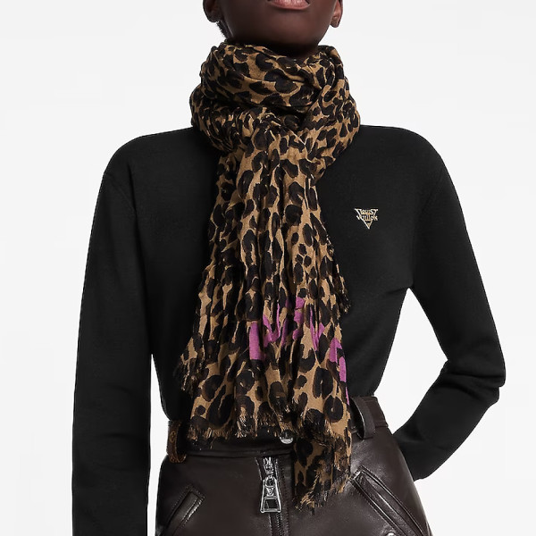 Louis Vuitton Leopard Print Scarf