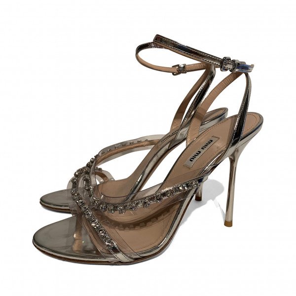 Miu miu crystal embellished sandals on sale