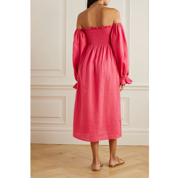 Sleeper Sleeper Atlanta Linen Midi Dress