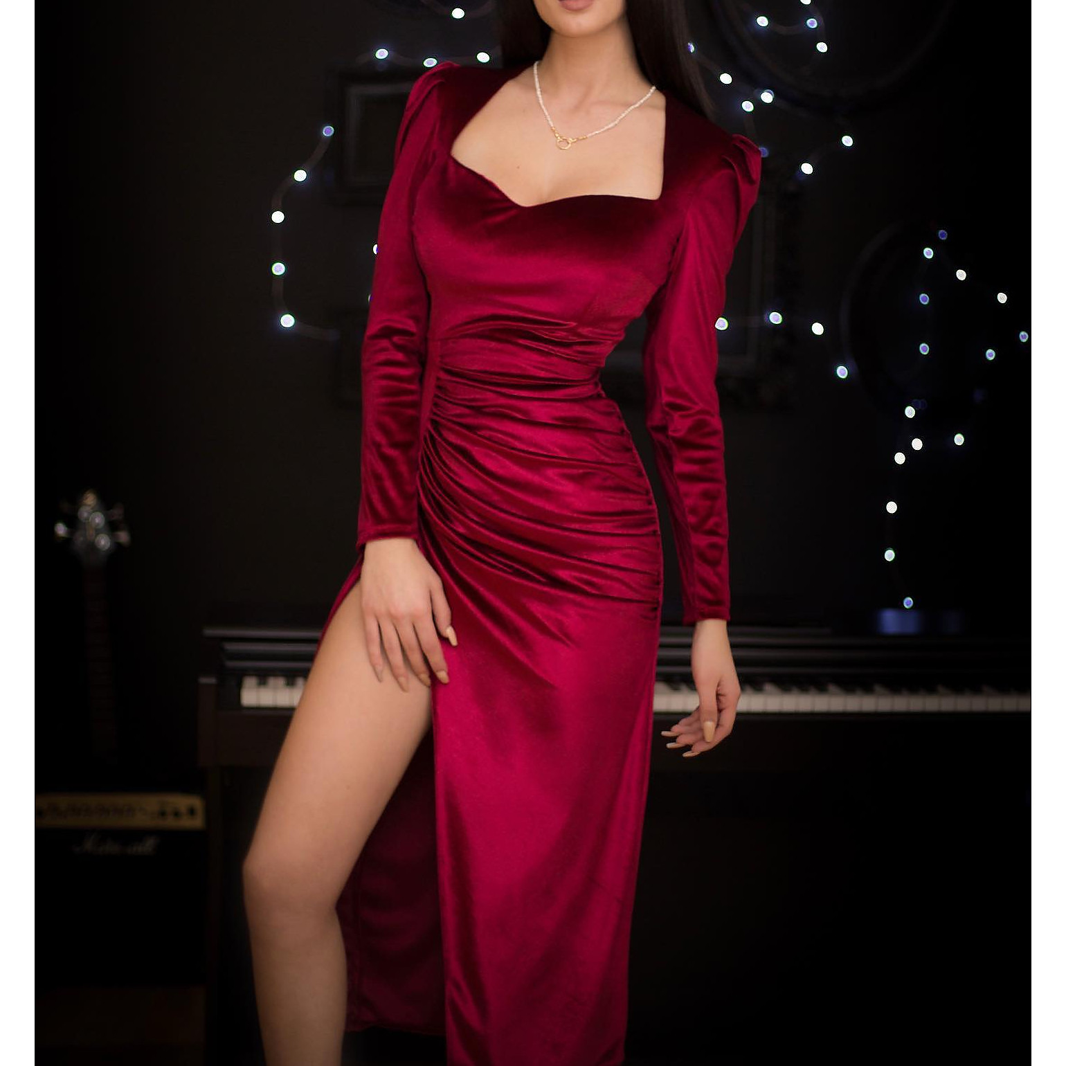 Merita Harxhi Koci Red Velvet Dress