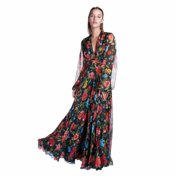 Sofia Tsereteli Evening Dress In Silk Chiffon