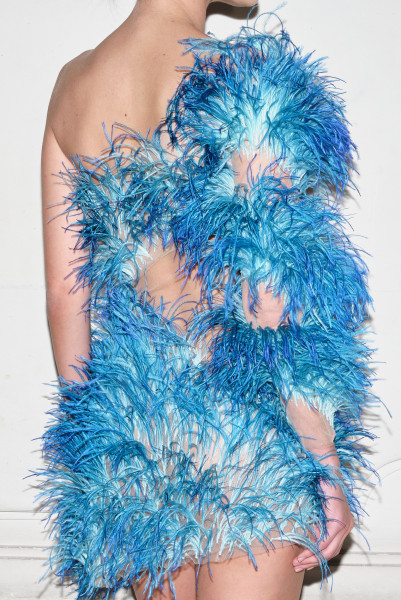 Maison Souraya L'autruche Bleue Dress
