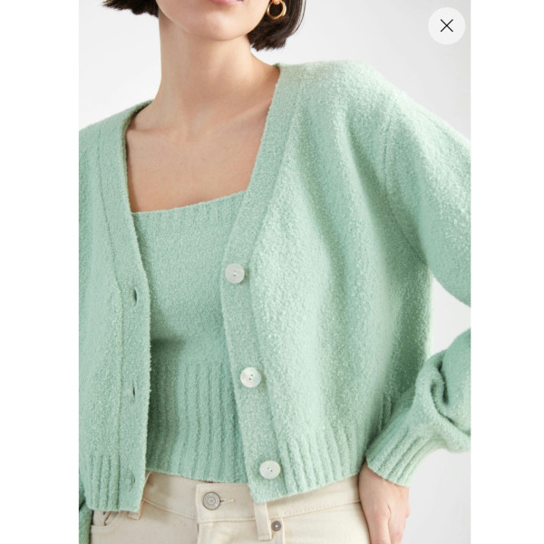 & Other Stories Boxy Cardigan & Crop Set - Mint