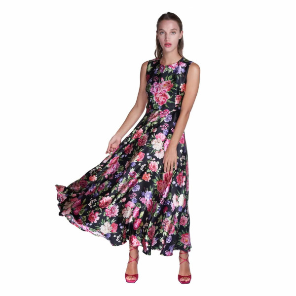 Sofia Tsereteli Floral Print Evening Dress