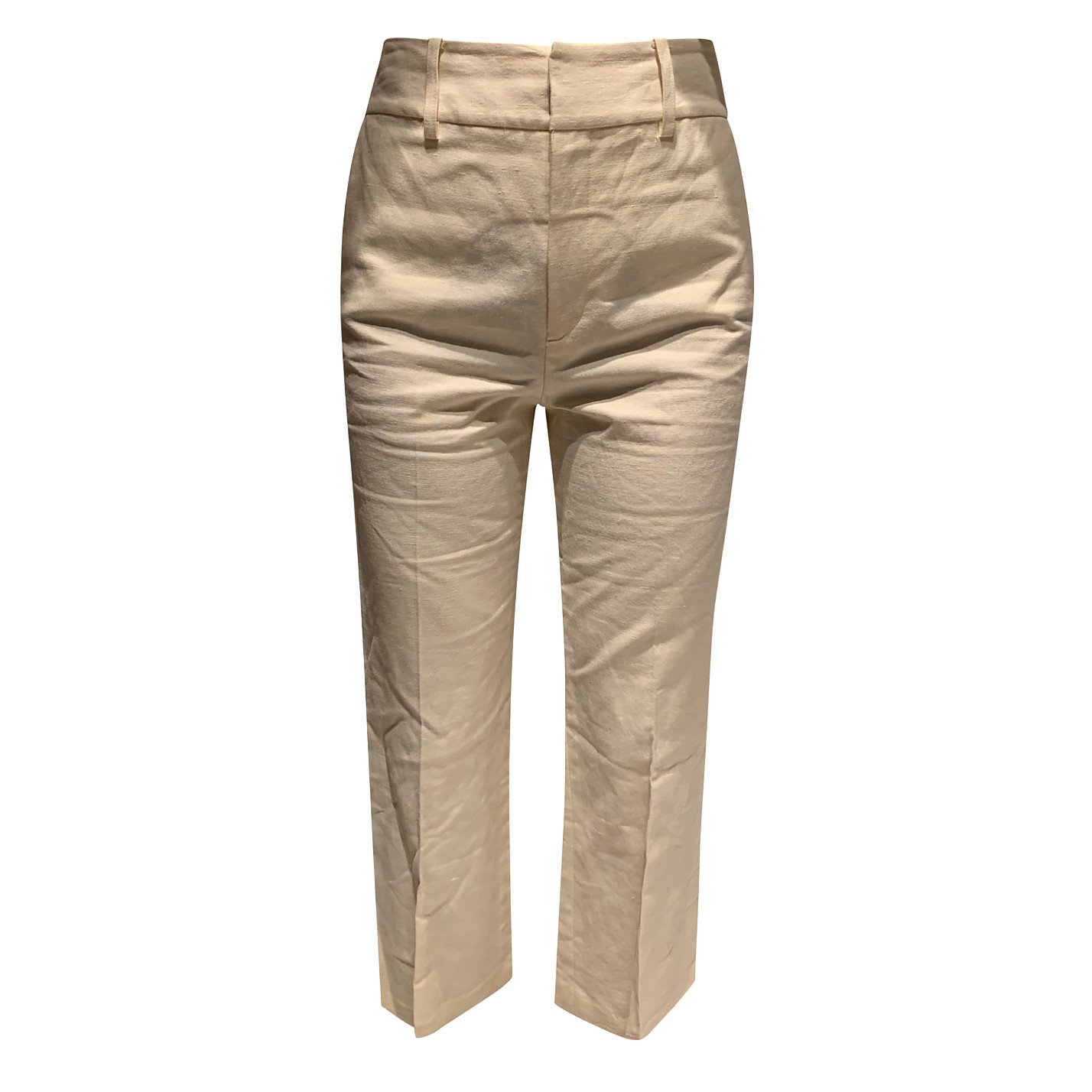 Frame Linen-Blend Cropped Trousers