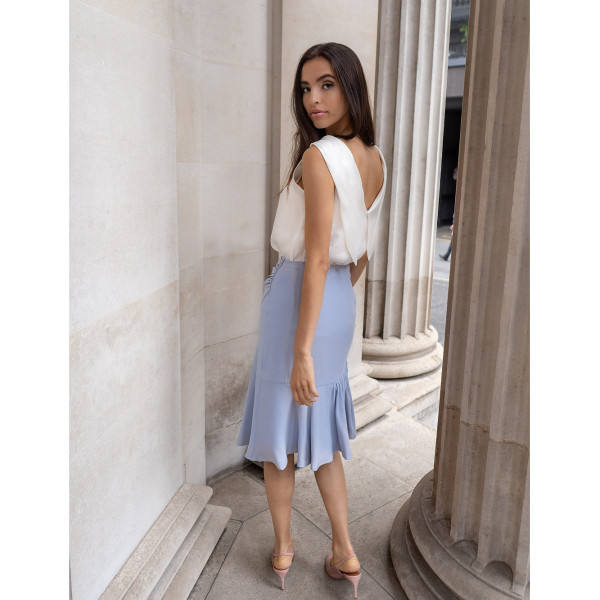 FEMPONIQ Roll Collar Top with Cutaway Neck