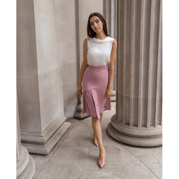 FEMPONIQ Roll Collar Top with Cutaway Neck