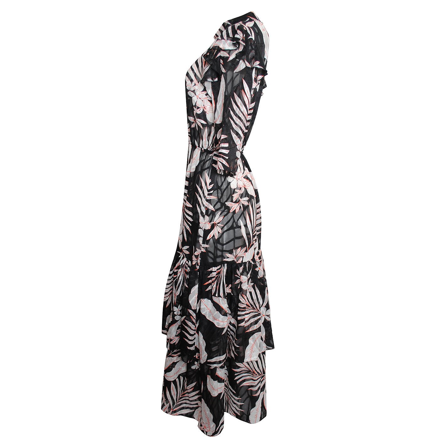 House of Lancry Floral Ruffle Maxi Dress