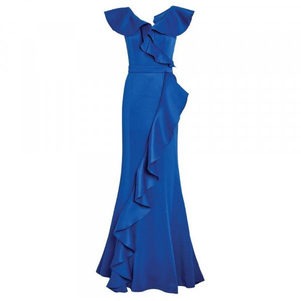 Jovani Ruffle-Detail Gown