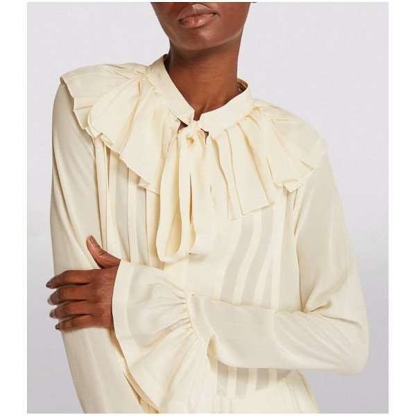 Victoria Beckham Pleated Pussybow Dress