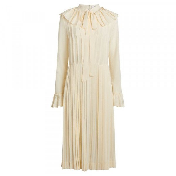 Victoria Beckham Pleated Pussybow Dress