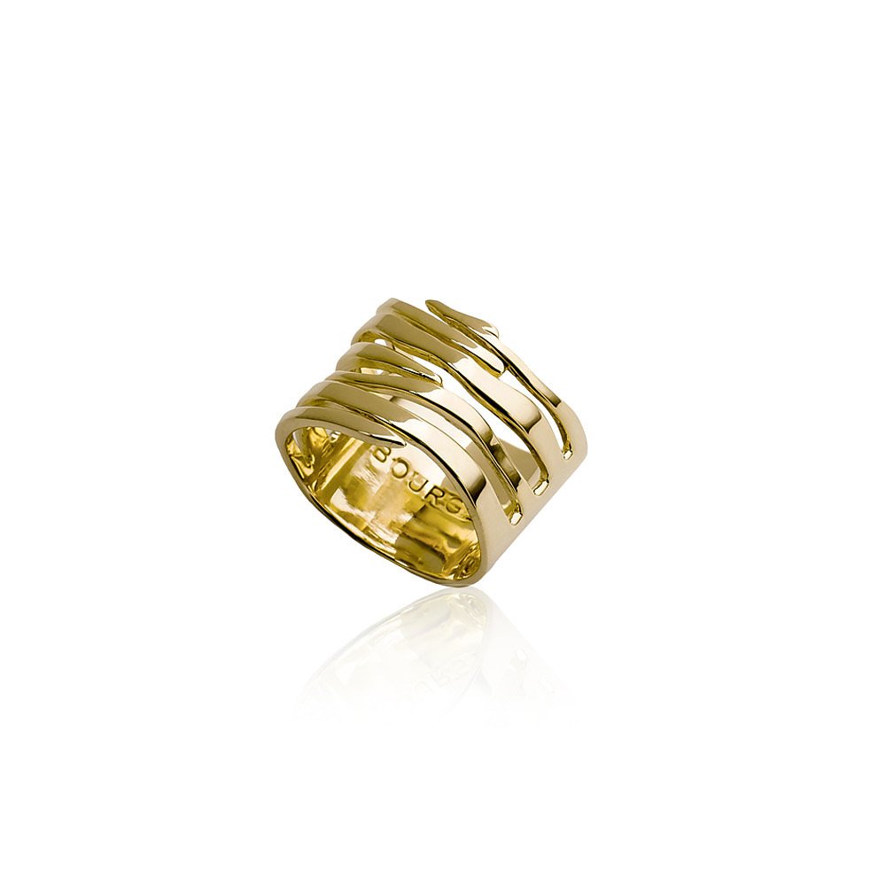 House of Bourgeois Tiger Stripe Ring in Gold